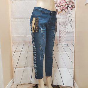Women Stretch High Rise Straight Legs Jeans